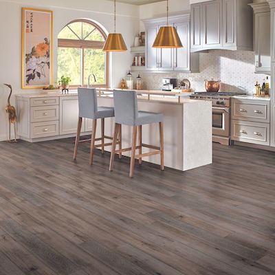 luxury vinyl plank flooring in a Oregon kitchen